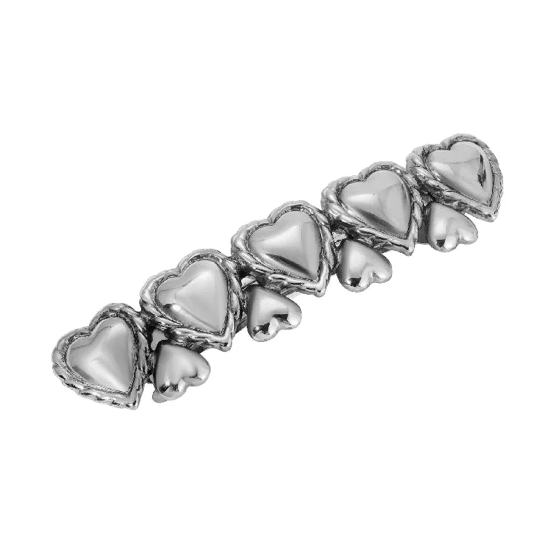 Elegant Jewelry, Affordable Luxury – Shop Now 1928 Jewelry Silver Polished Hearts Hair Barrette