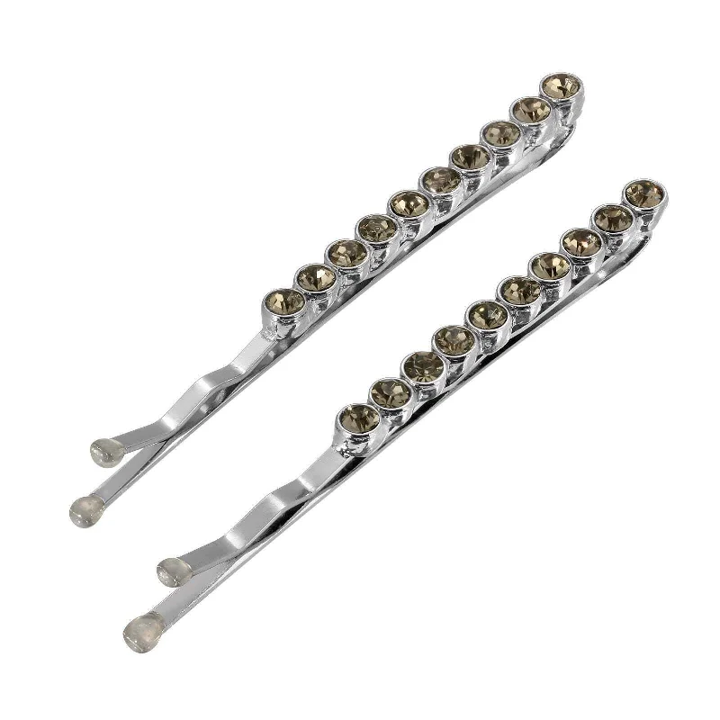 Trending Jewelry Styles Now At Limited-Time Discounts 1928 Bridal Sleek Round Multi Crystal Bobby Pins Set