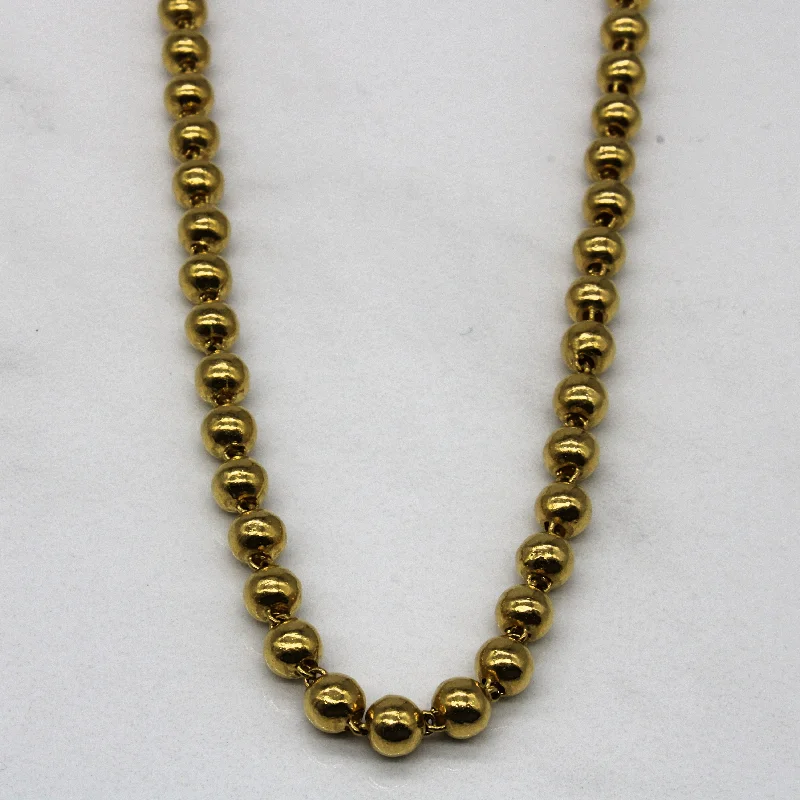 24k Yellow Gold Bead Chain | 24" |