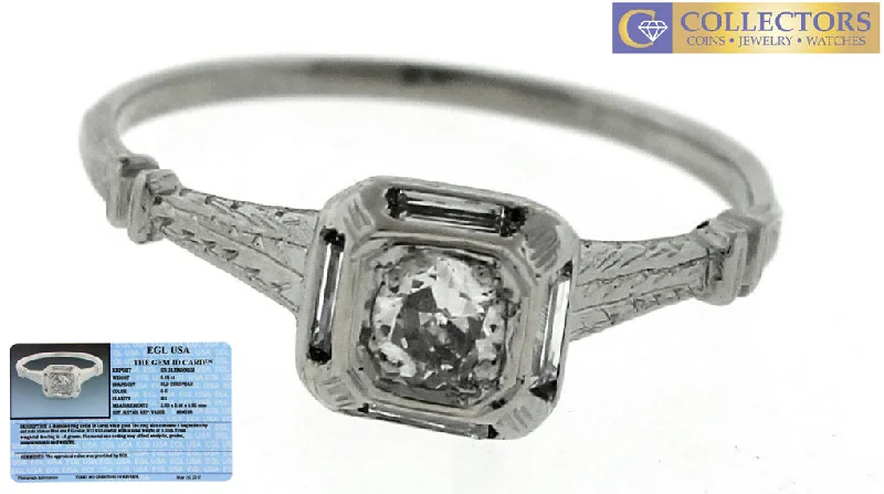 The Biggest Jewelry Sale Of The Year Is Here Antique Art Deco 18K White Gold 0.25ctw Old European Diamond Engagement Ring