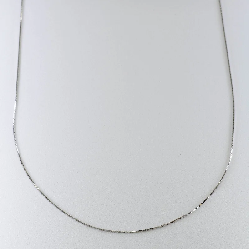 '100 Ways' White Gold Adjustable Box Chain |