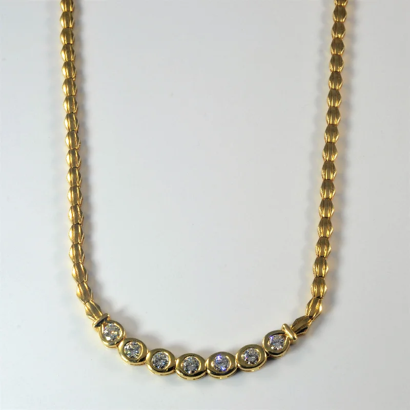 Bezel Set Diamond Collar Necklace | 15" |