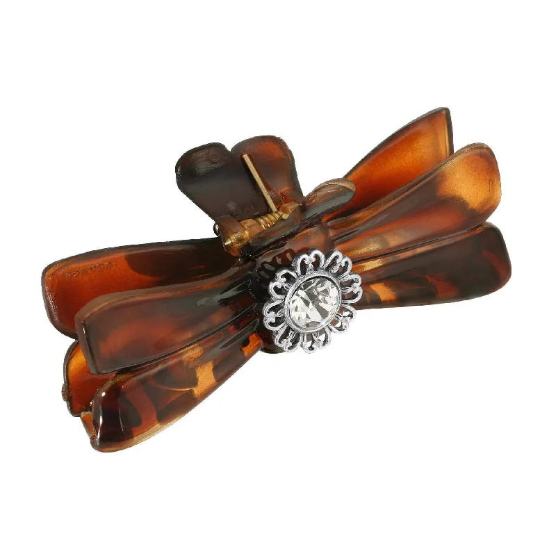 Exclusive Gemstone Jewelry Markdowns – Shop Now 1928 Jewelry Brown Tortoise Filigree And Crystal Accent Small Claw Hair Clip