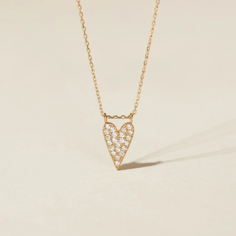 Brulee crystal heart necklace