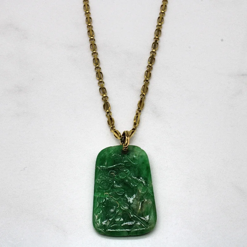 Carved Jadeite Necklace | 20" |