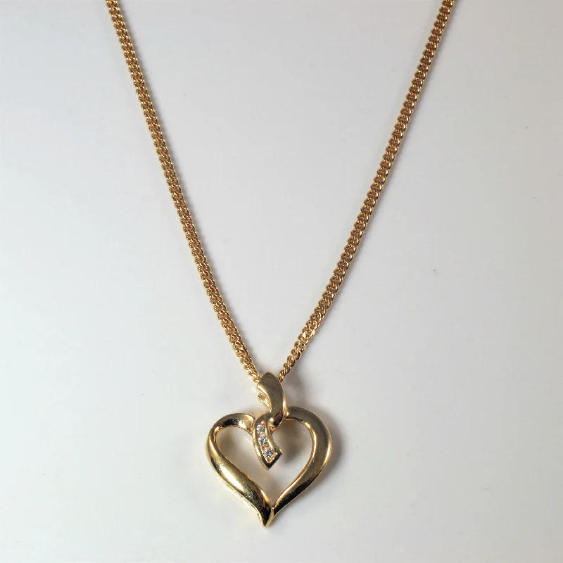 Channel Diamond Heart Necklace | 0.035ct | 16" |