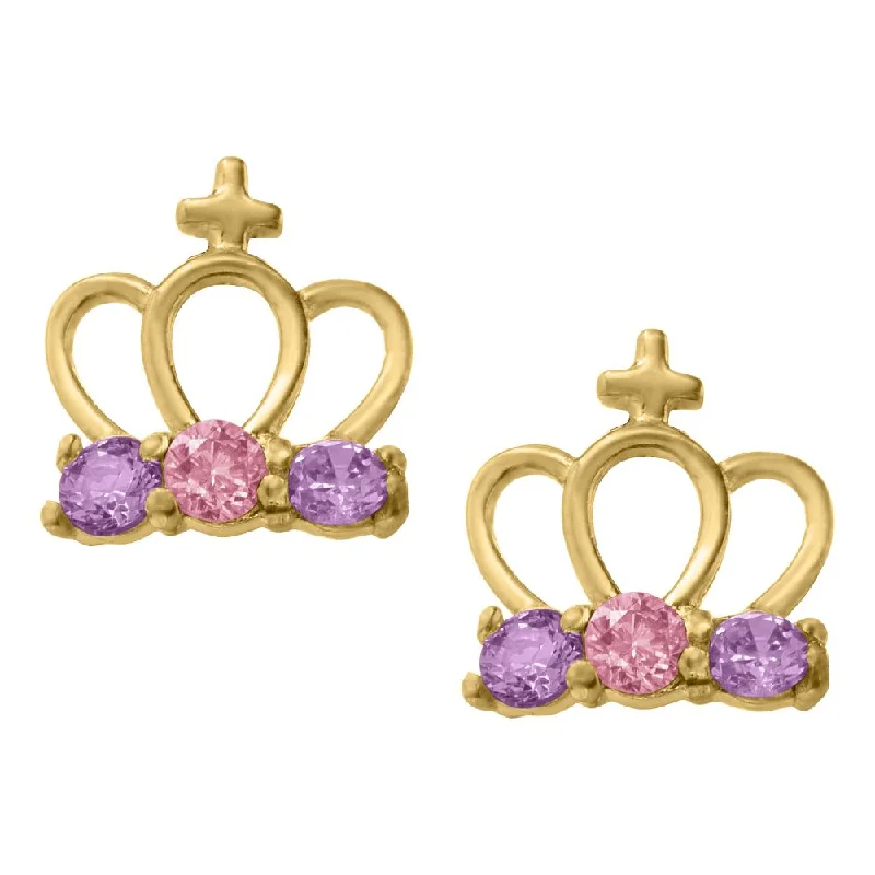 Children's 14k Crown Stud Earrings