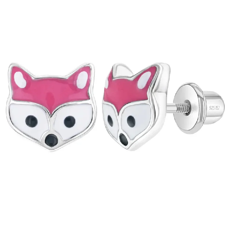 Children's Sterling Silver Fox Stud Earrings