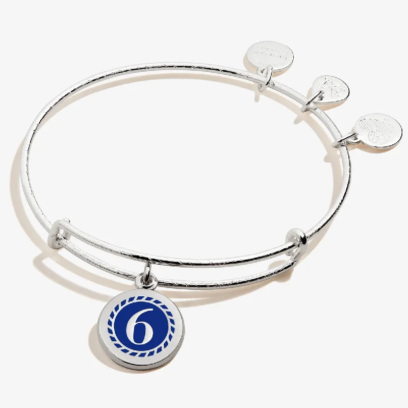 Modern Statement Jewelry For Bold Styling Number 6 Charm Bangle