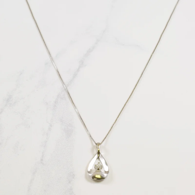 Diamond Drop Pendant Necklace | 0.10ct | 22" |