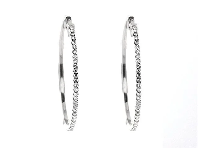 Diamond Hoop Earrings In 18k Yellow Gold (3/4 Ct.tw.)