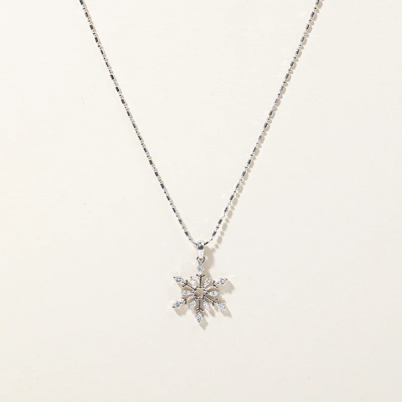 Diamond Snowflake Pendant & Necklace | 0.66ctw | 18" |