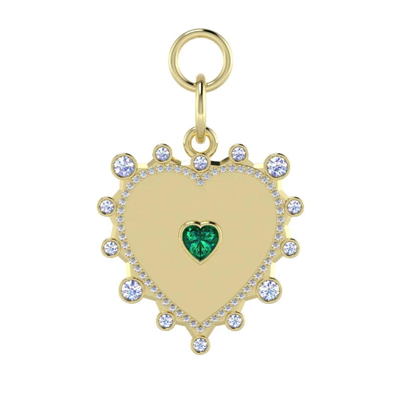 Heart + Diamond Halo Pendant