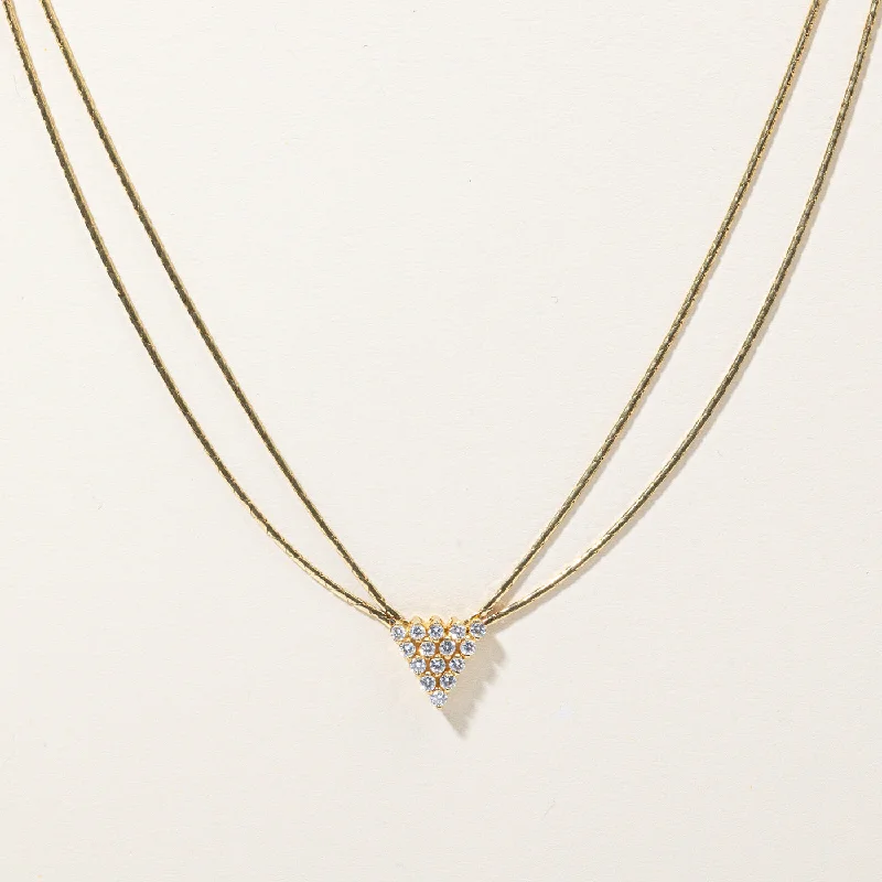 Diamond Triangle Pendant Necklace | 0.375ctw | 17" |