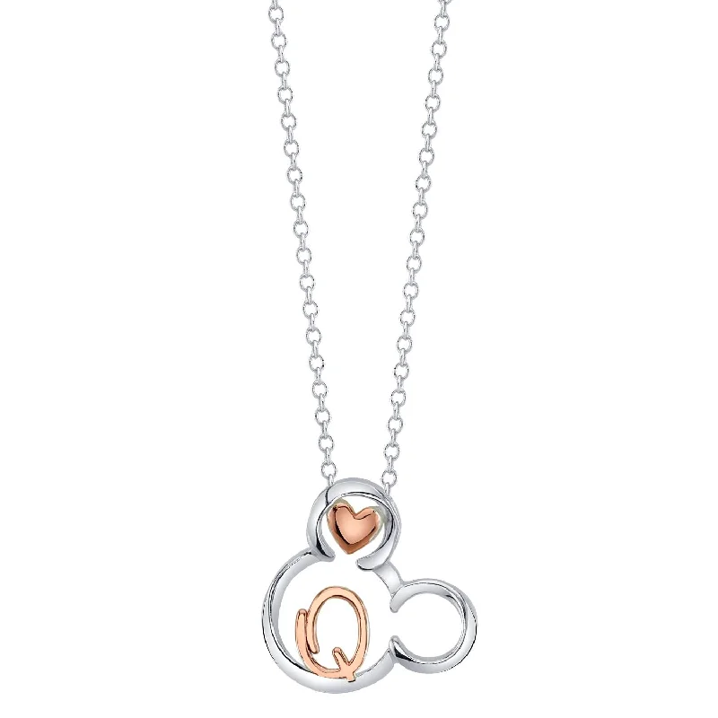 Grab Stylish Jewelry Before The Sale Ends Disney Sterling Silver 18-inch Initial Pendant; Initial Q