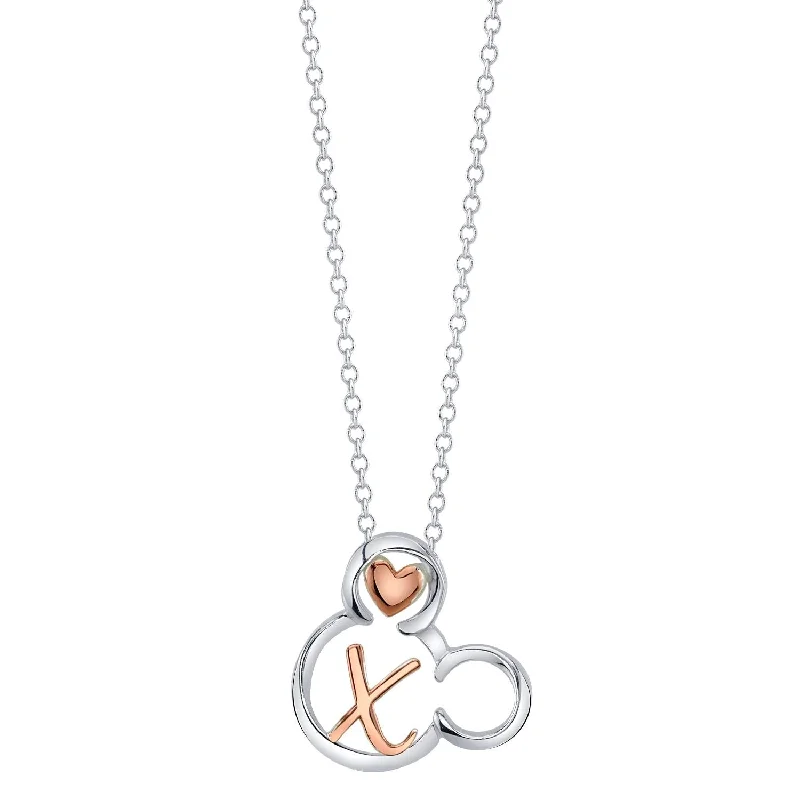 Sparkle More For Less – Jewelry Sale Happening Now Disney Sterling Silver 18-inch Initial Pendant; Initial X