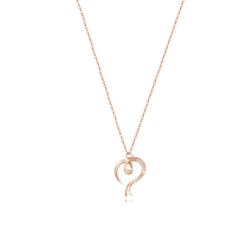 Bestselling Jewelry At Special Promotional Rates FANCIME Heart 14K Solid Rose Gold Necklace