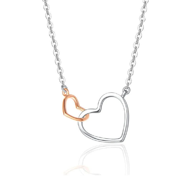 Exclusive Online Discounts On Stylish Jewelry FANCIME Love Heart 14K White Gold Rose Gold Necklace