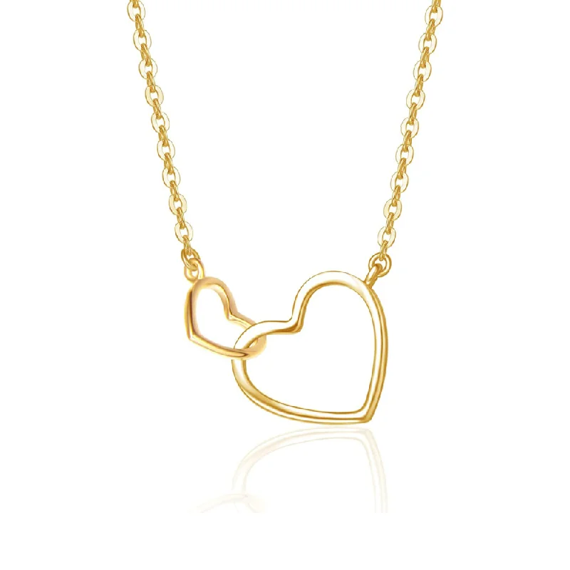 Bohemian-Inspired Jewelry For Free-Spirited Fashion FANCIME Love Heart 14K Yellow Gold Necklace