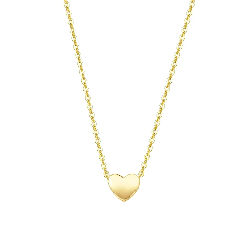 Elegant Jewelry At Unbeatable Prices – Shop Today FANCIME "Mini Love" Small Heart 14K Solid Yellow Gold Necklace