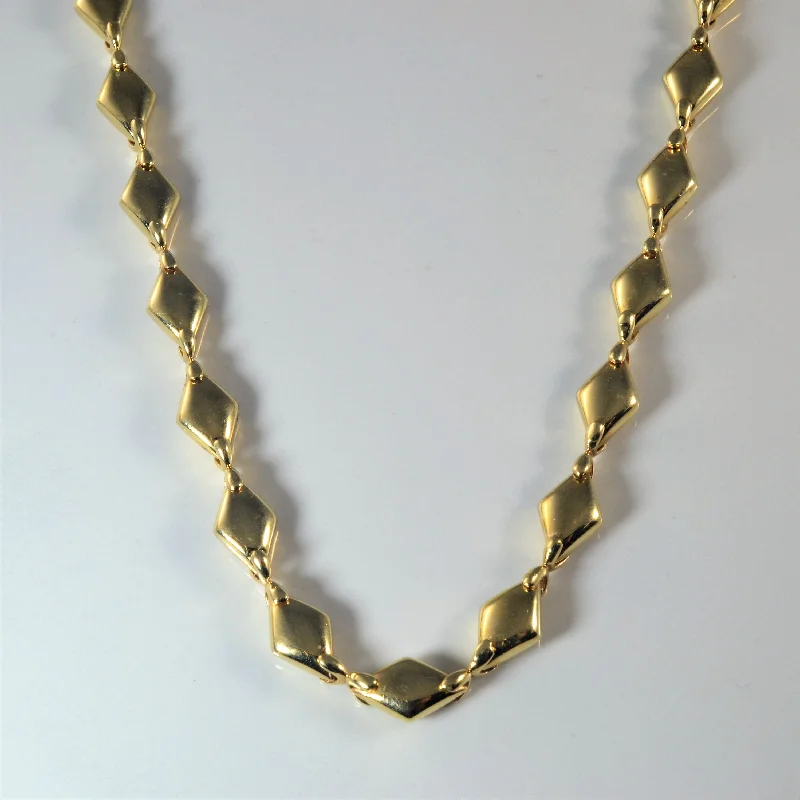 Puffed Chevron Link Necklace | 18" |