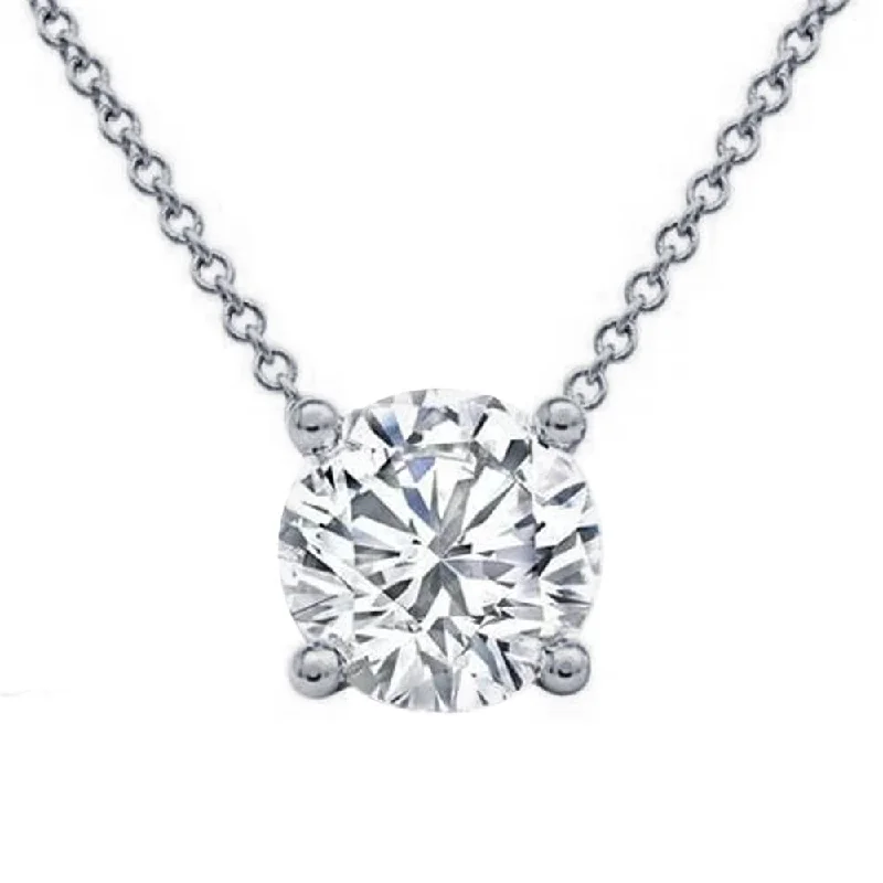 Best Jewelry Sale Prices – Limited-Time Offer Floating Lab Created Diamond Solitaire Four Prong Pendant Necklace