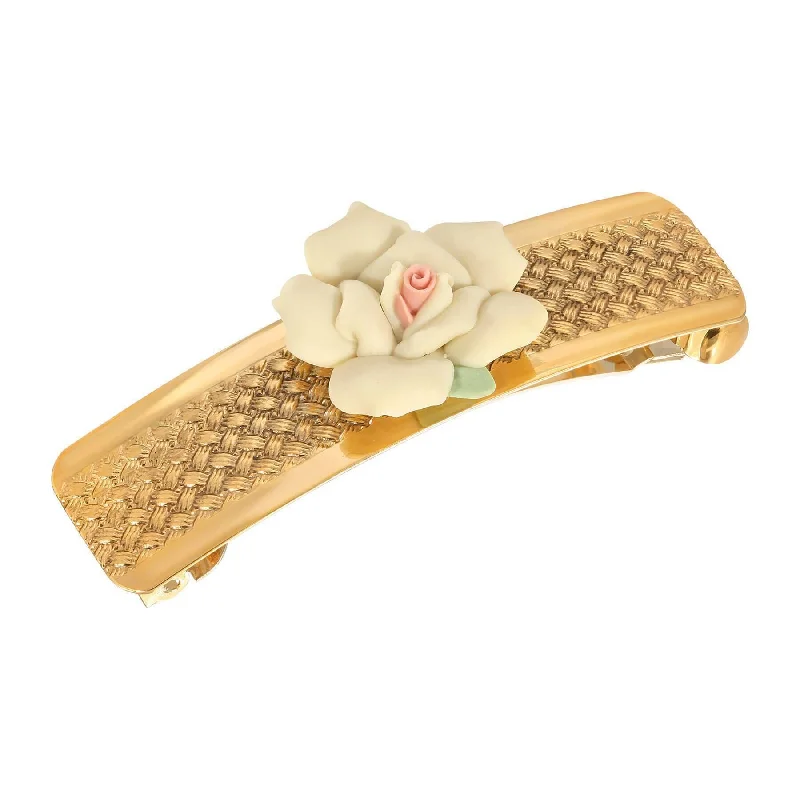 Dainty And Elegant Jewelry Now At Reduced Prices 1928 Jewelry Small Ivory Porcelain Flower Hair Barrette