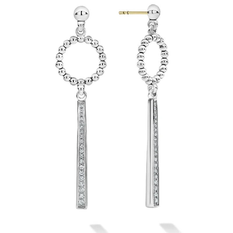 Lagos Beaded Circle Diamond Drop Earrings