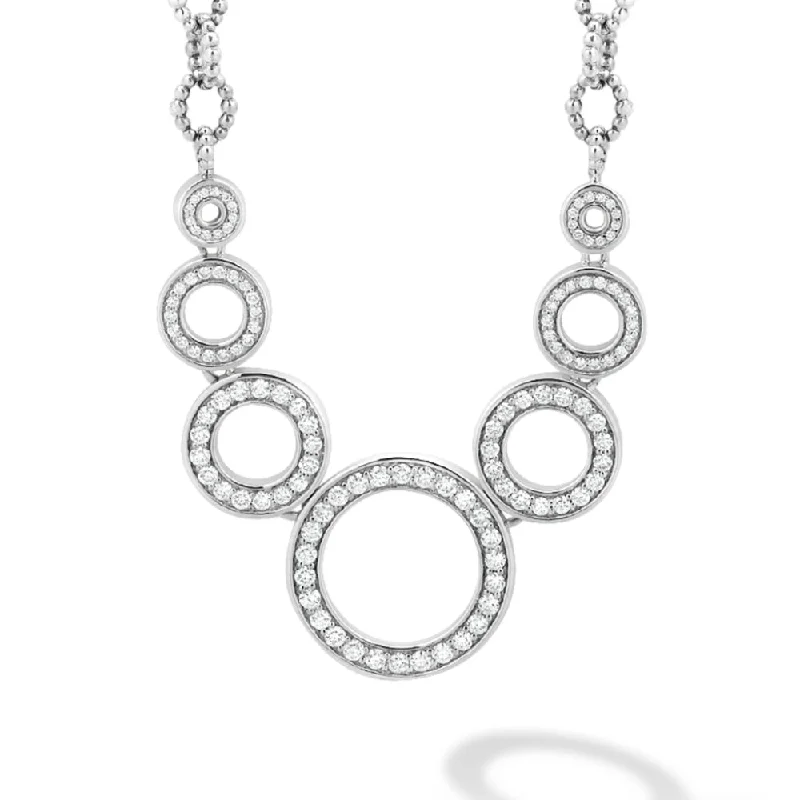 Lagos Seven Circle Diamond Link Necklace