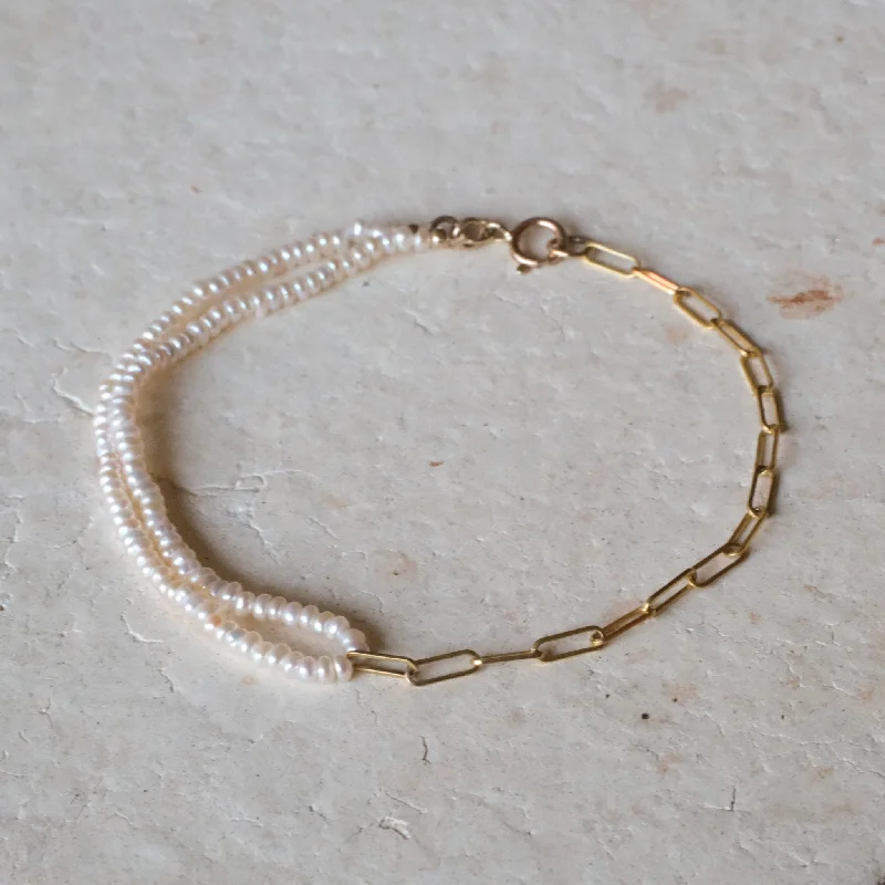 Huge Savings On Timeless Jewelry Collections Looped Pearl Brick Bracelet | OOAK