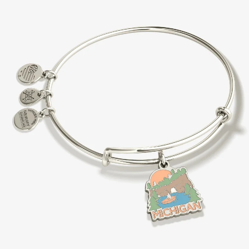 Big Discounts On Elegant Jewelry Collections Michigan Charm Bangle Bracelet