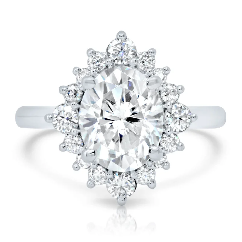 Timeless Elegance, Temporary Discounts – Act Fast Mixed Size Diamond Halo Engagement Ring Setting