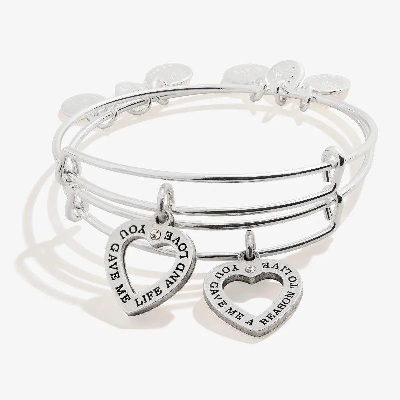 Sparkle For Less – Shop Our Limited-Time Jewelry Deals Mom Daughter Charm Bangle Bracelets, Set of 2