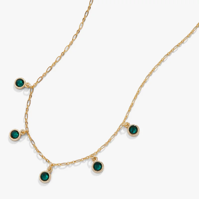 Modern Statement Jewelry For Bold Styling Multi-Crystal Necklace, Emerald