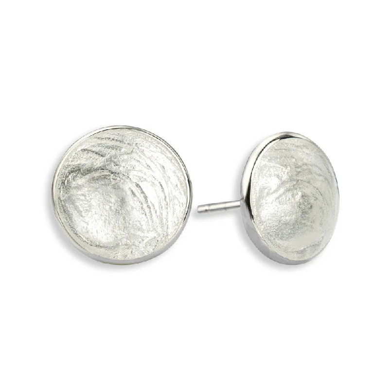 Nicole Barr White Enamel Stud Earrings