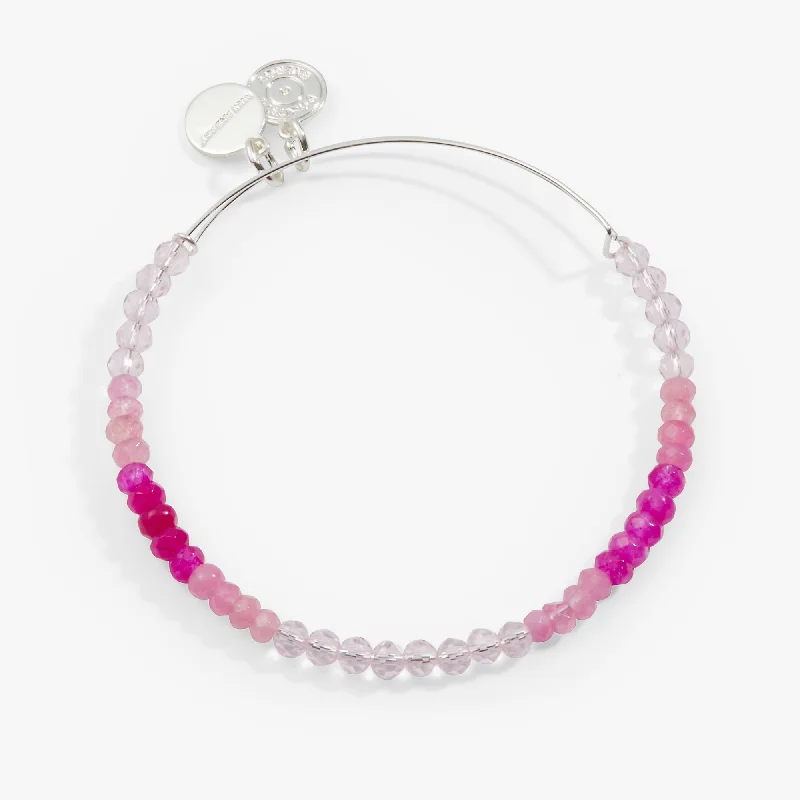 Modern Jewelry At Exclusive Discounts – Shop Today Ombre Faceted Stone Beaded Charm Bangle, Pink