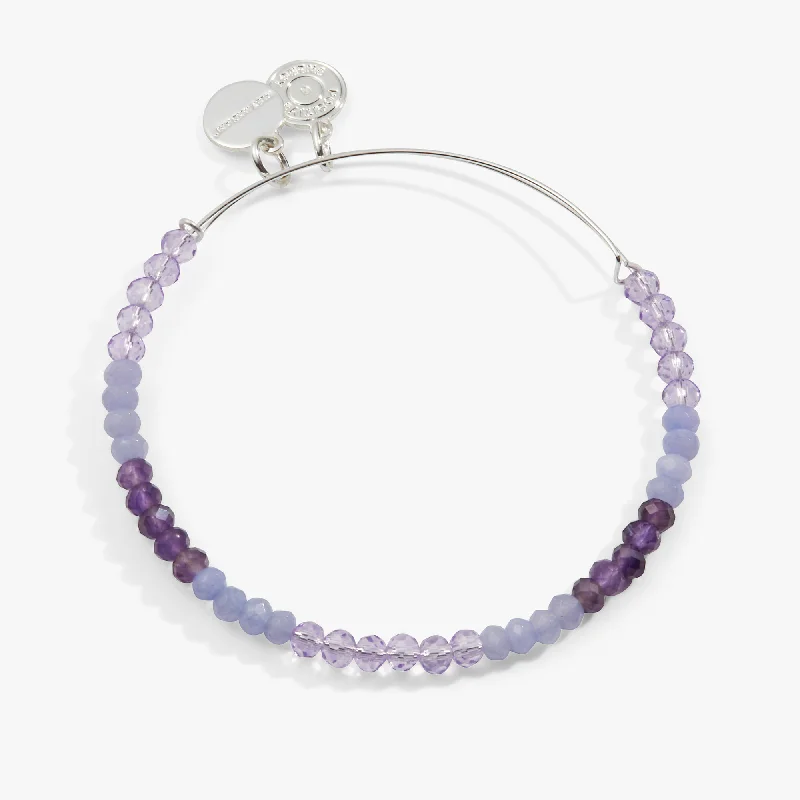 Luxury Jewelry At Unbeatable Discounts Ombre Faceted Stone Beaded Charm Bangle, Purple