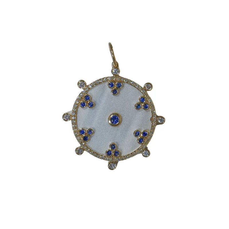 Sapphire Mother of Pearl Charm