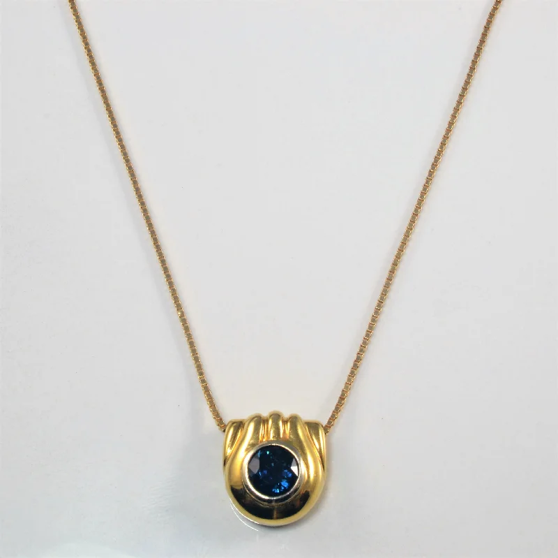 Bezel Set Sapphire Necklace | 1.27ct | 20" |