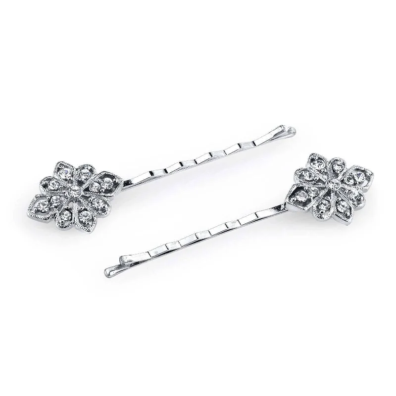 Limited-Time Jewelry Sale – Don't Miss Out On Dazzling Discounts 1928 Bridal Floral Inspired Crystal Bobby Pin Set