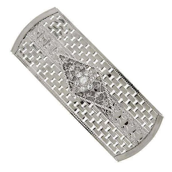 Accessorize For Less – Luxury Jewelry At Affordable Prices 1928 Jewelry Crystal Large Rectangle Hair Barrette