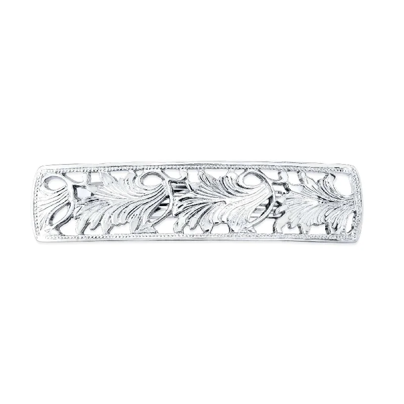 Romantic Heart-Shaped Jewelry For Special Gifts 1928 Jewelry Rectangular Floral Bar Hair Barrette