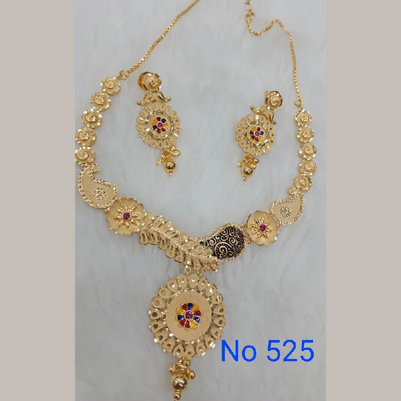 Sunrise Gold  Forming  Long Necklace Set