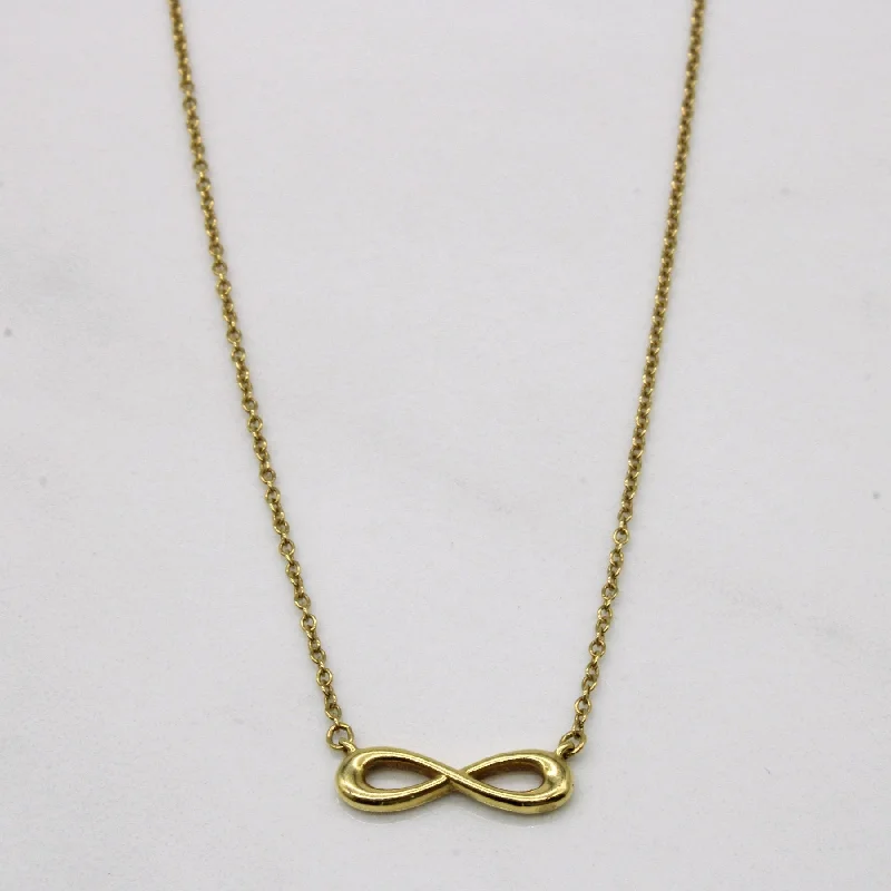 'Tiffany & Co' Infinity Pendant Necklace in 18k Gold | 16" |