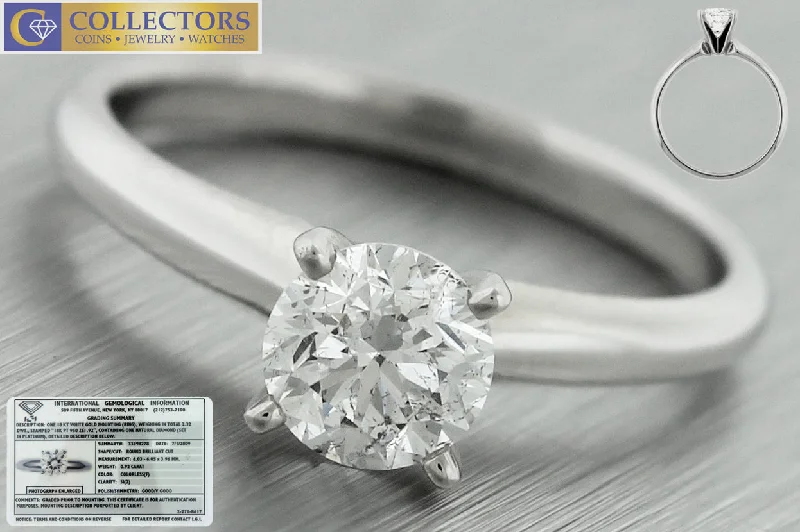 Timeless Jewelry At Special Discount Rates Vintage Estate 18K White Gold Platinum 0.92ct Diamond Solitaire Engagement Ring