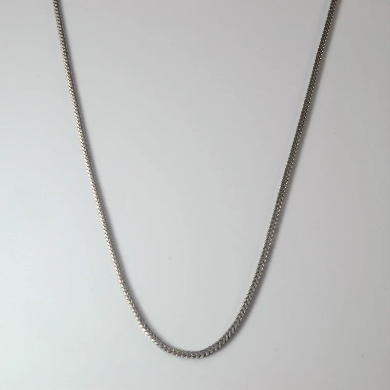 White Gold Wheat Chain | 23"|