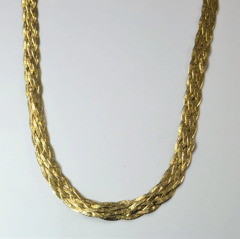 Braided Yellow Gold Necklace | 20" |