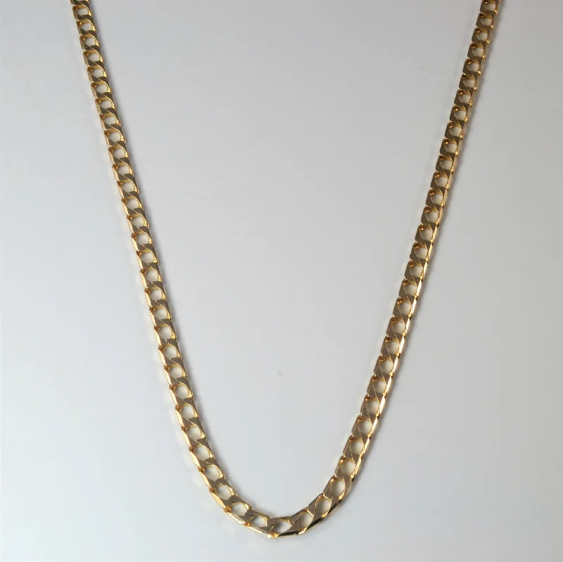 10k Yellow Gold Square Curb Chain | 21" |