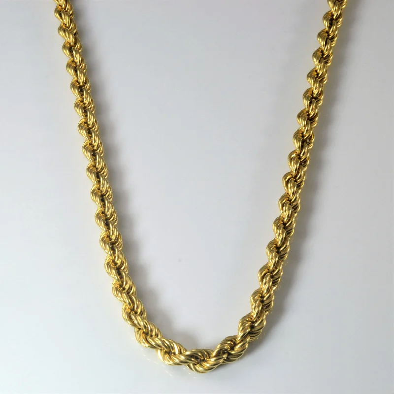 Yellow Gold Thick Rope Chain | 24"|